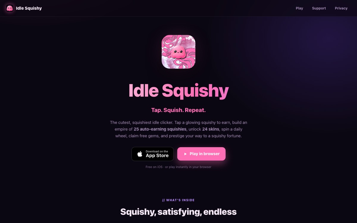 Idle Squishy website